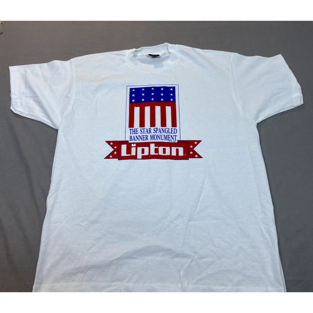 Single‎ Stitch Shirt Lipton XL The Star Spangled Banner Monument New Old